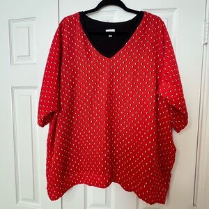 Avenue Red with Black/White Dots Blouse size 18/20